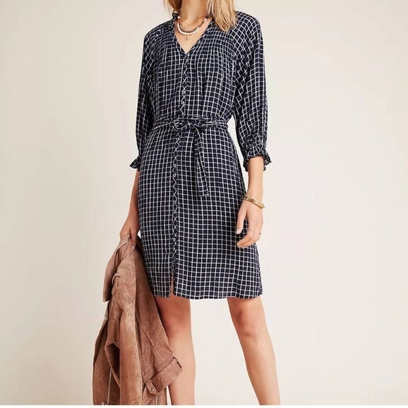 NWT - Anthropologie Sara Smocked Shirtdress - size XS - Picture 3 of 6